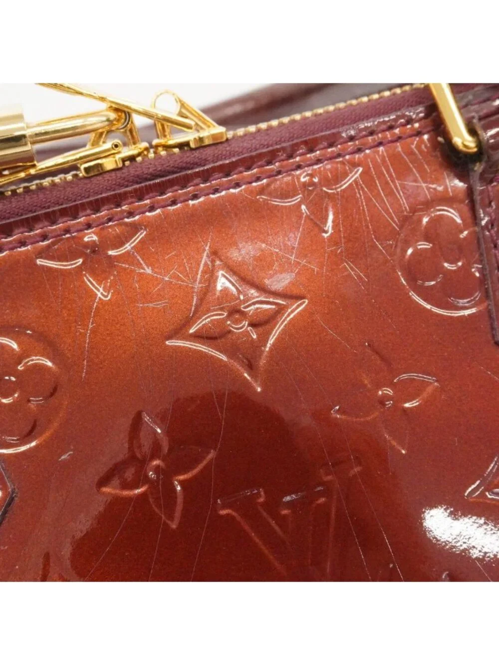 Louis Vuitton Handbag Vernis Alma GM Rouge Fauvist